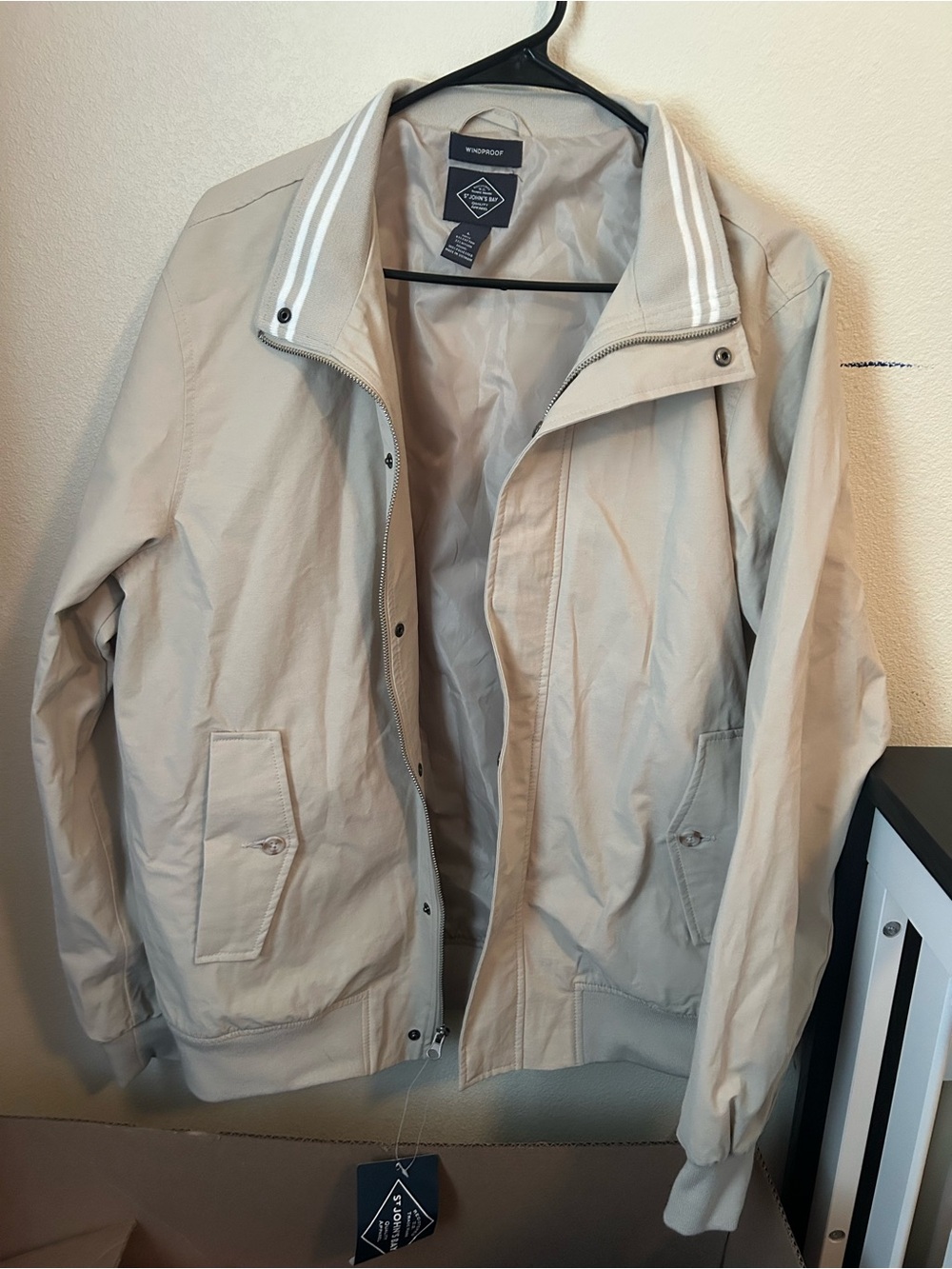 St. John's Bay Beige Men's Bomber Jacket